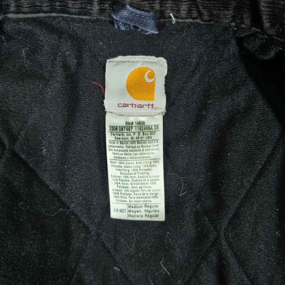 Vintage Carhartt J14 MDT Midnight Navy Santa Fe Jacket Mens Size Medium 90s Y2K - Picture 6 of 9
